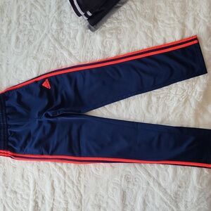 adidas 3-Stripes Super Fly Blue with Fiery Neon Orange Joggers - Youth M